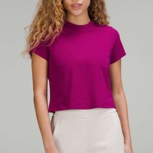 Lululemon Classic Fit Cotton Blend T-Shirt size 4 Magenta Purple